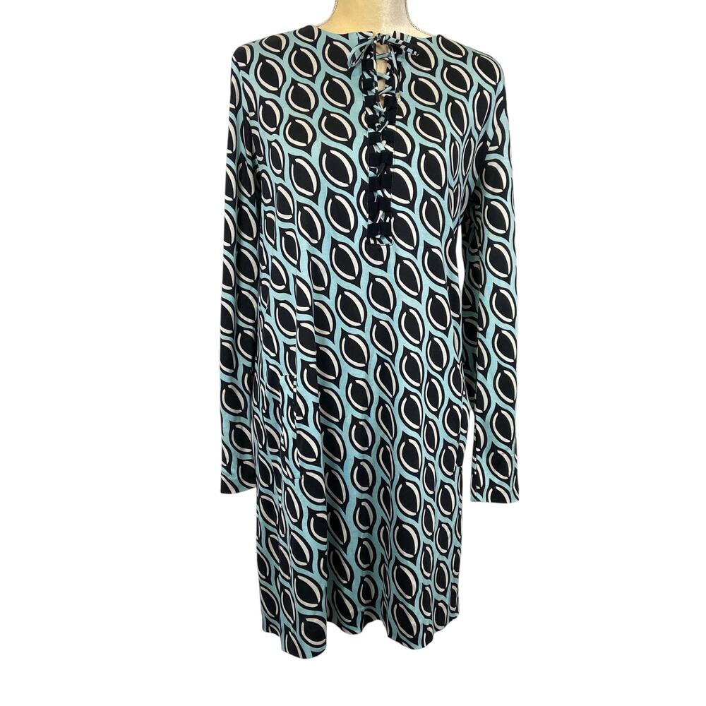 Diane Von Furstenburg 100% Silk Knit Tunic Dress Nana Size 10 - Picture 2 of 16